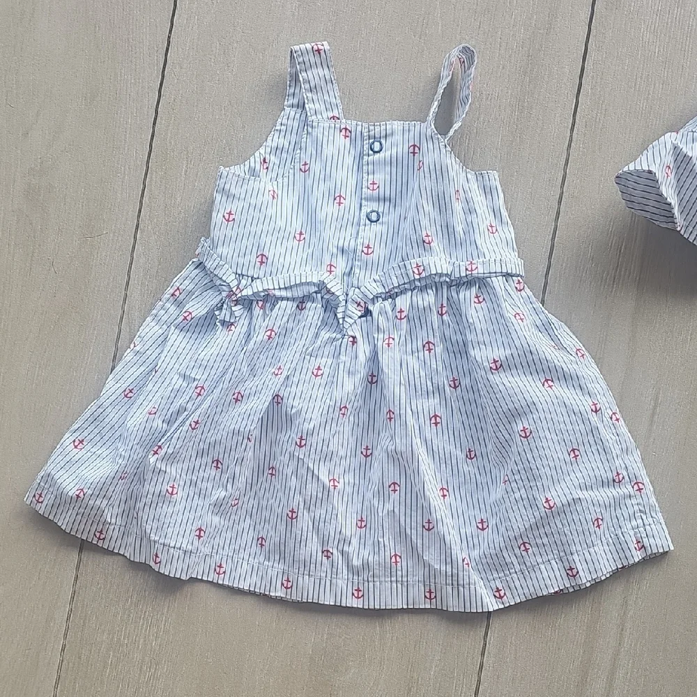 Carter's Striped Baby Dress and Hat Set